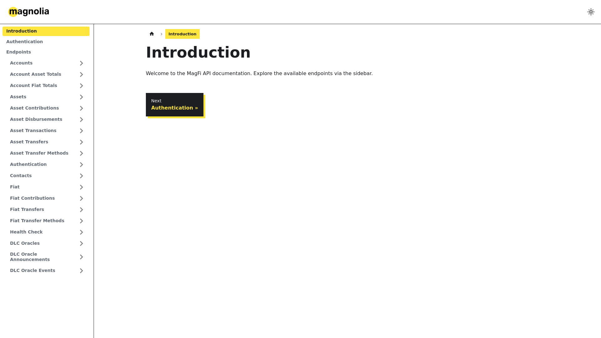 website screenshot of https://docs-magnolia-financial-dev.pages.dev/