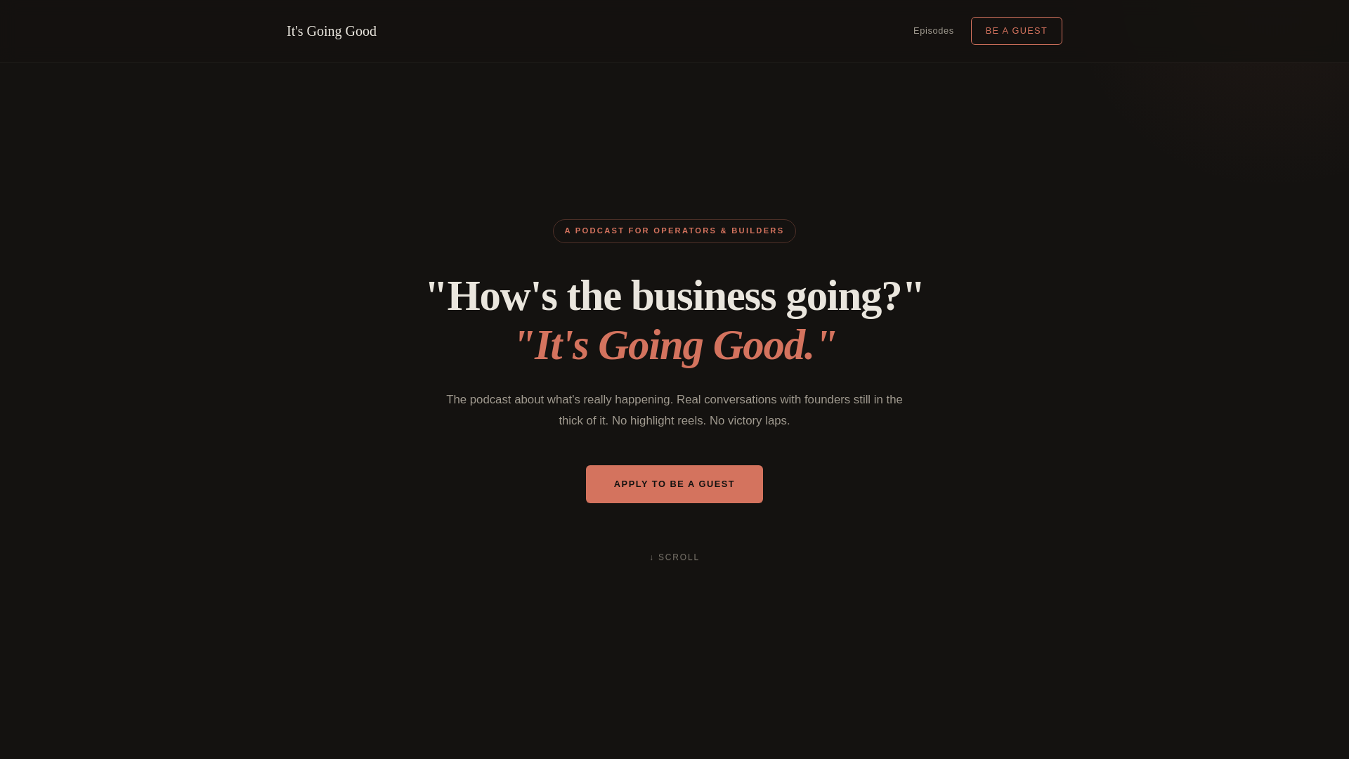 website screenshot of https://itsgoinggood.com