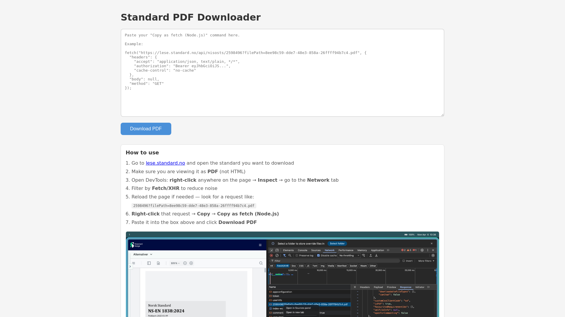 website screenshot of https://standard-download.pages.dev/