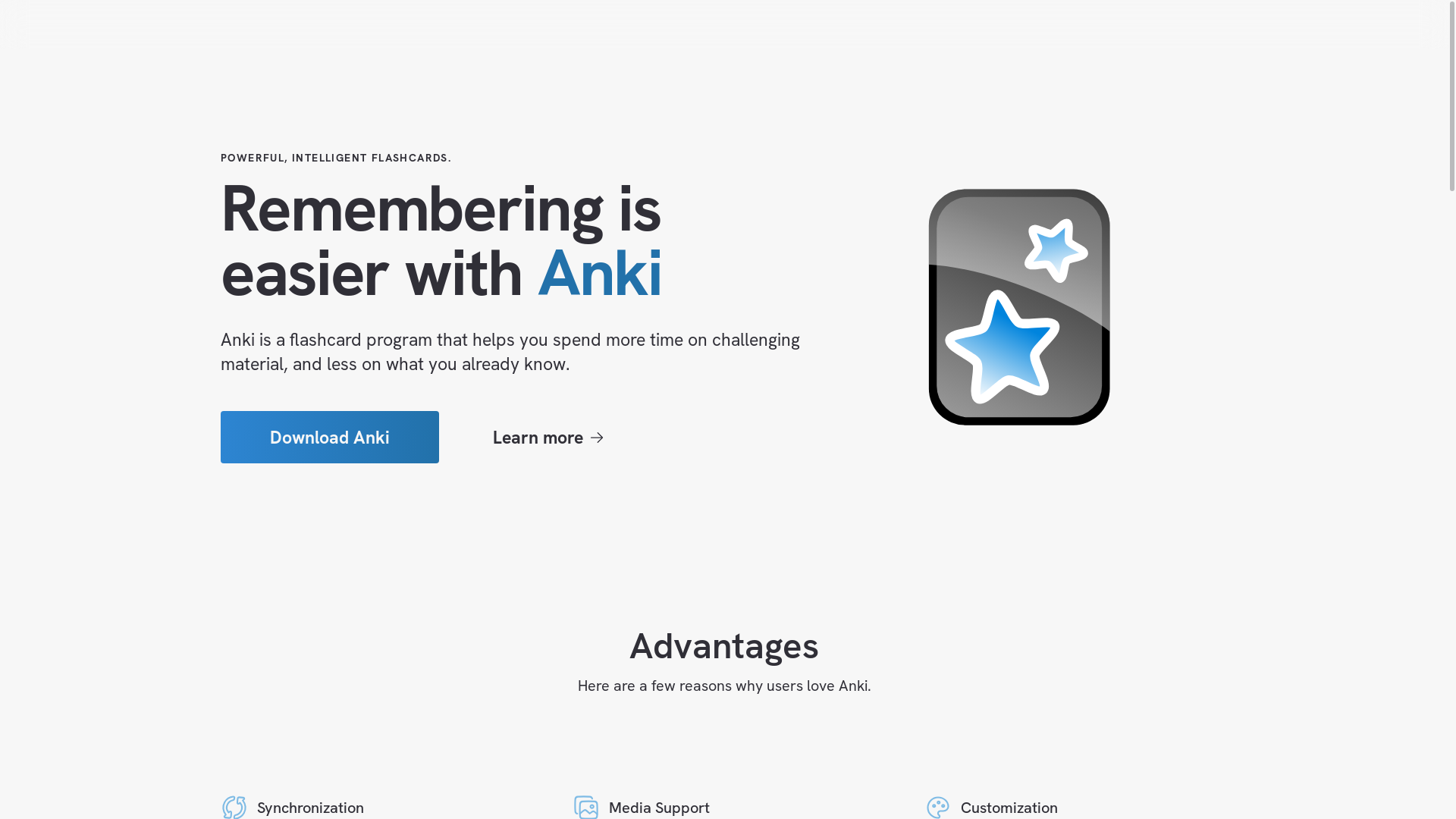 website screenshot of https://ankisrs.net