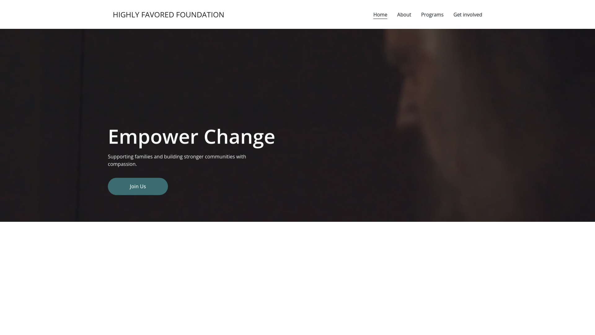 website screenshot of https://highlyfavoredfoundation.site/