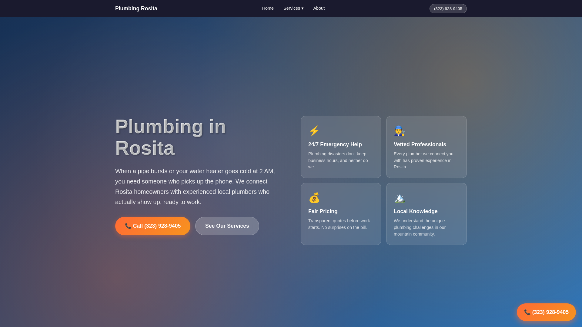 website screenshot of https://rositaplumbing-com.pages.dev/