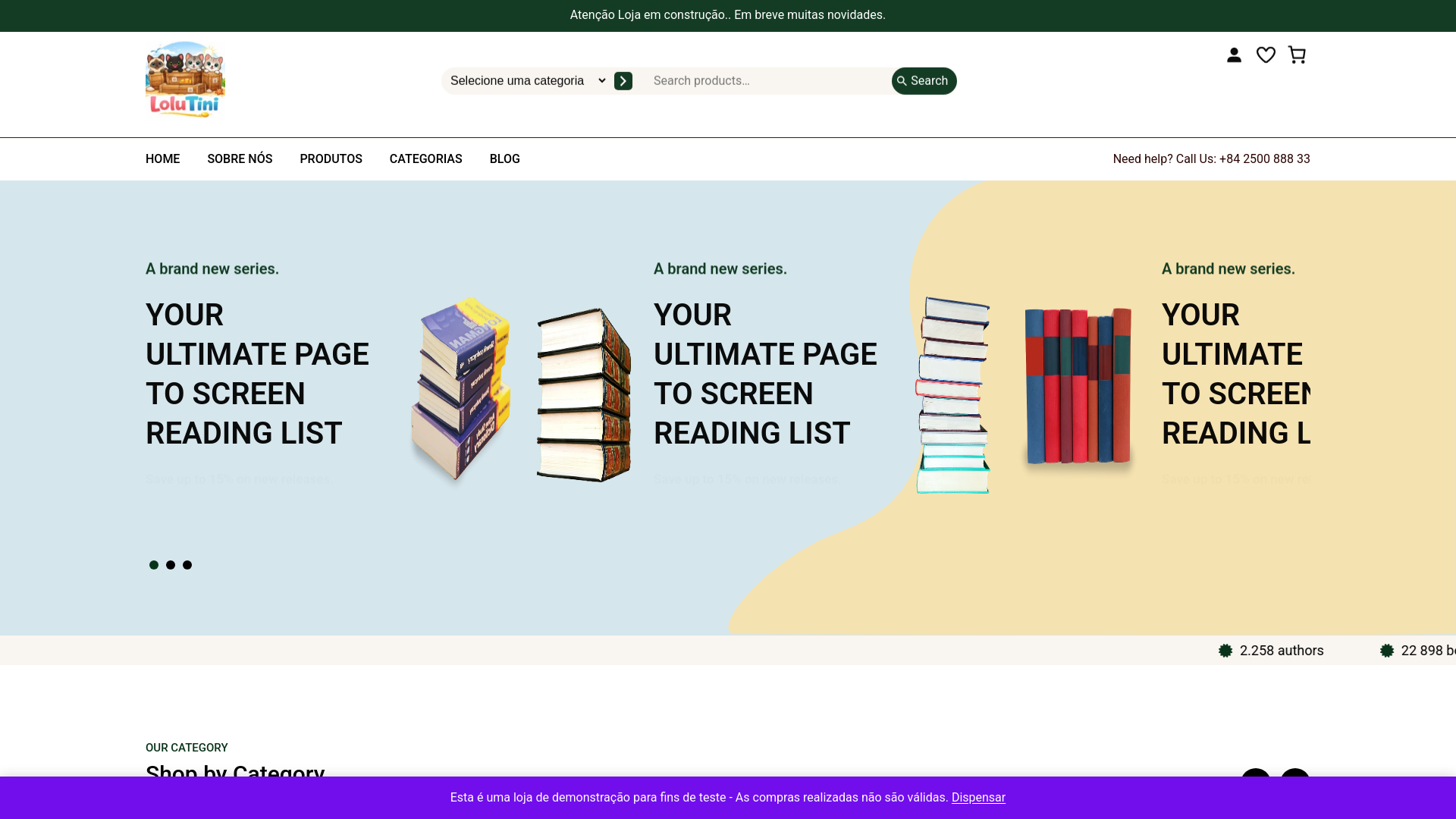 website screenshot of https://lolutini.com.br/
