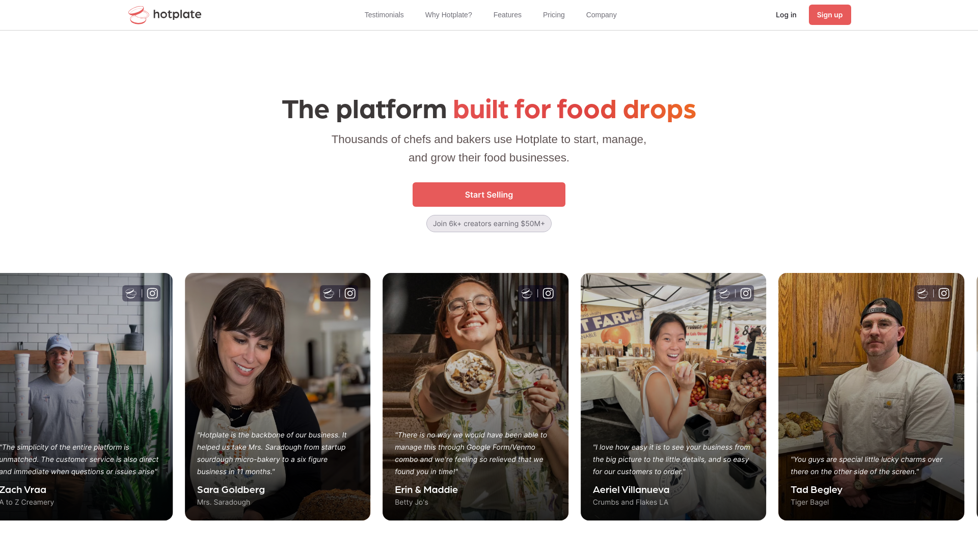 website screenshot of https://heyhotplate.com
