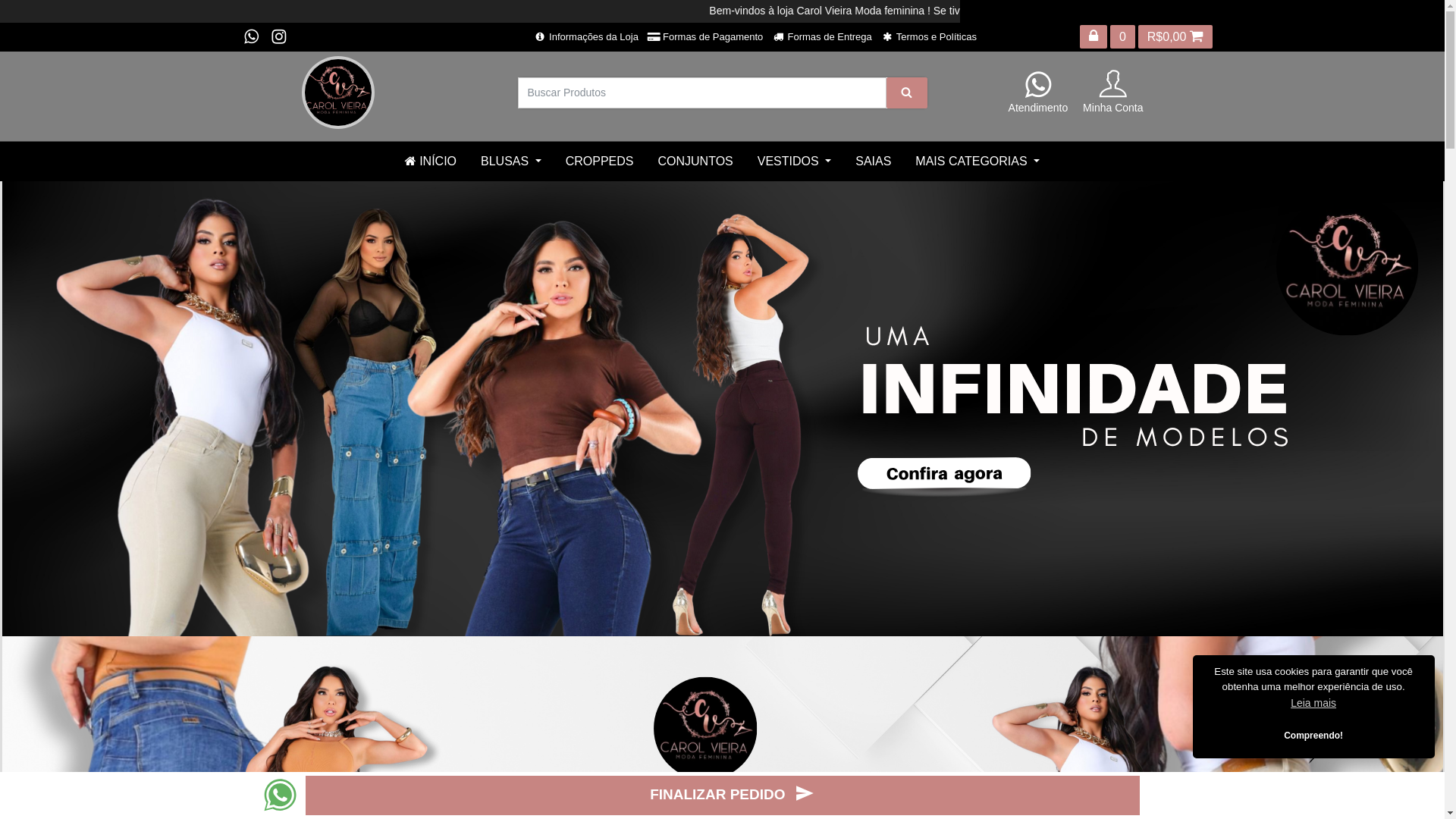 website screenshot of https://carollvieiraboutique.com.br/
