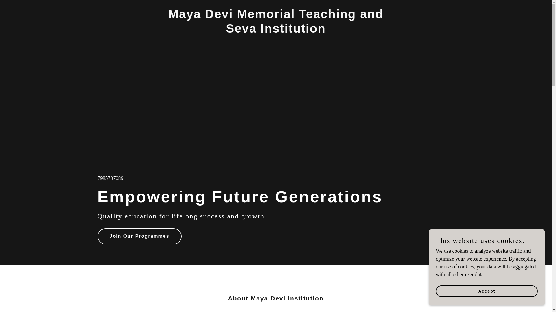 website screenshot of https://mayadevi.in/