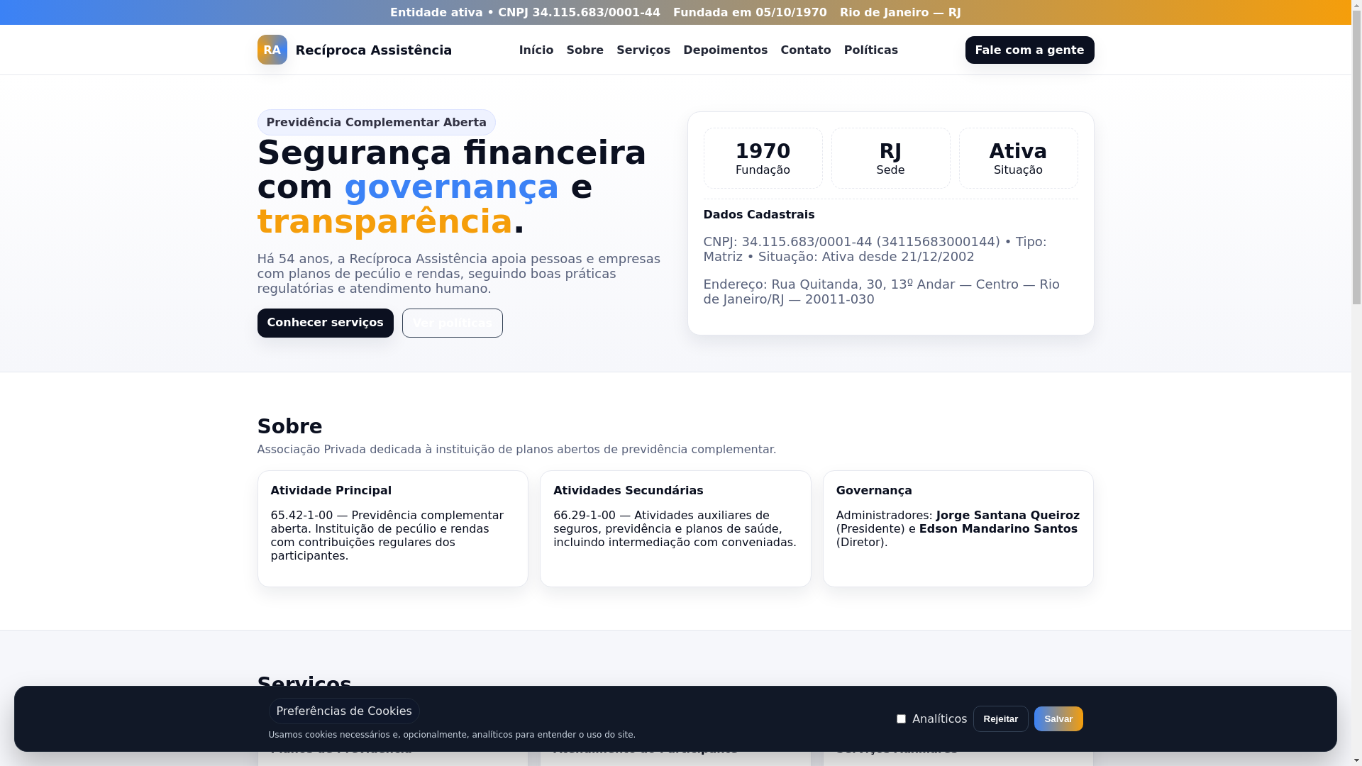 website screenshot of https://reciprocaassistencia.pro/