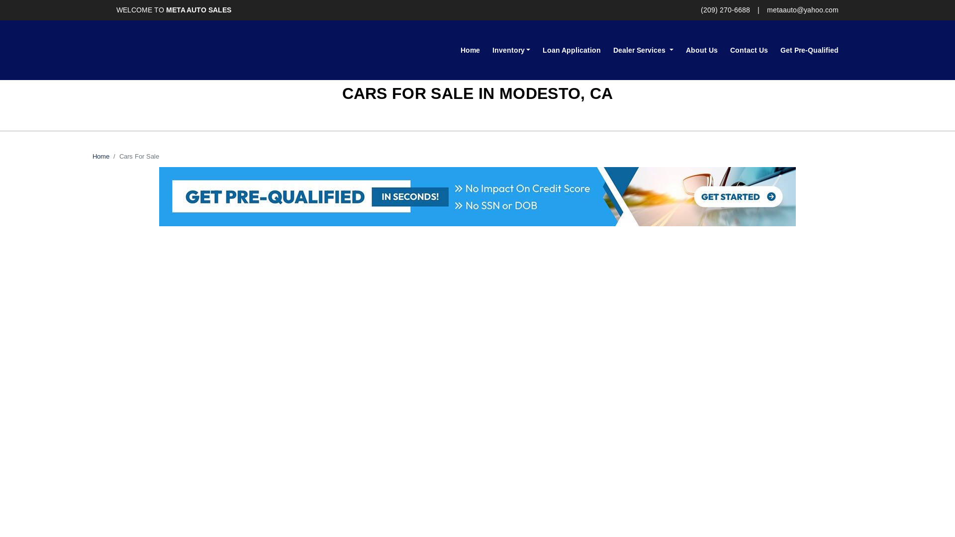 website screenshot of https://metaautosalesca.com/