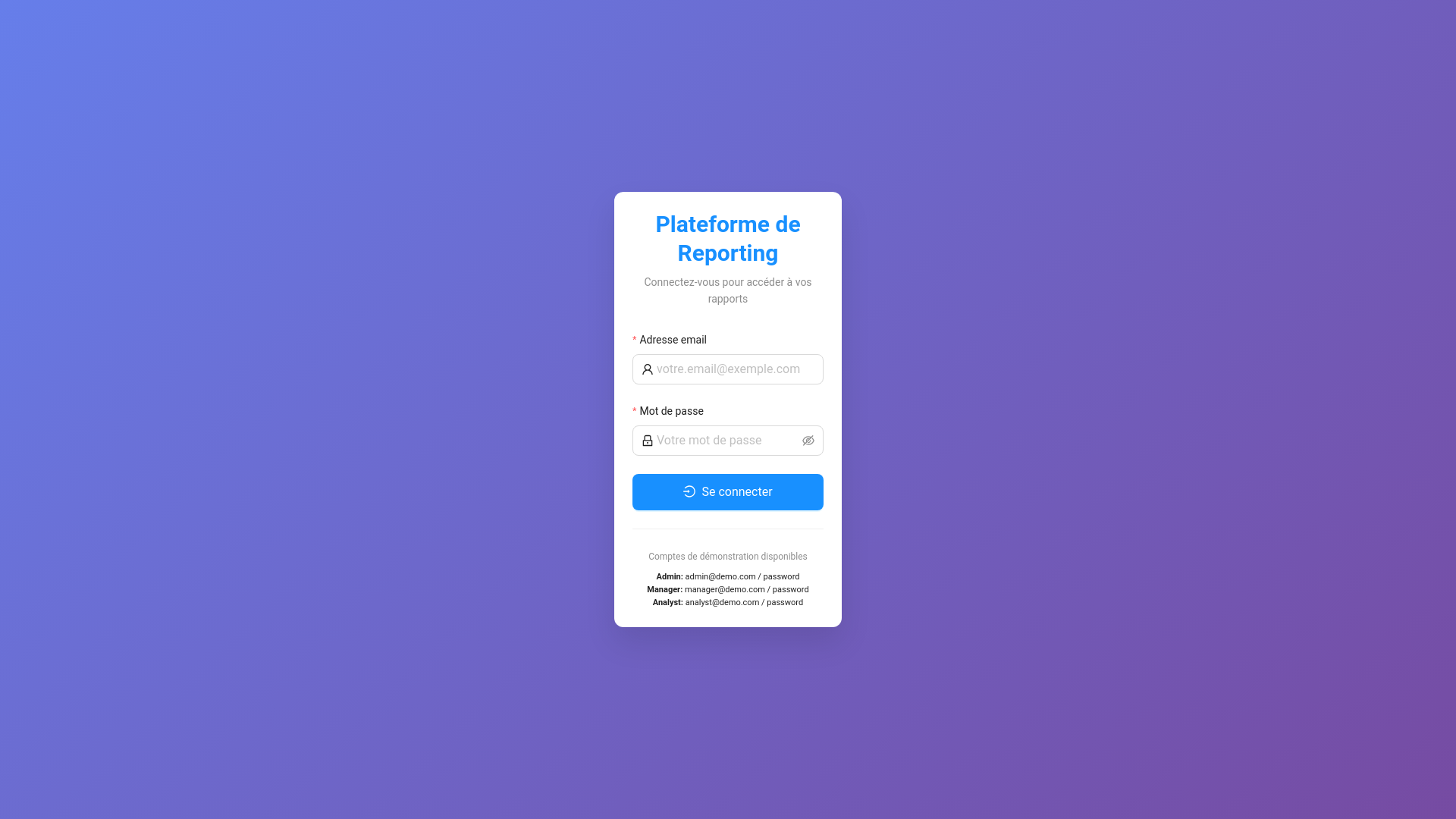 website screenshot of https://plateforme-reporting.pages.dev/
