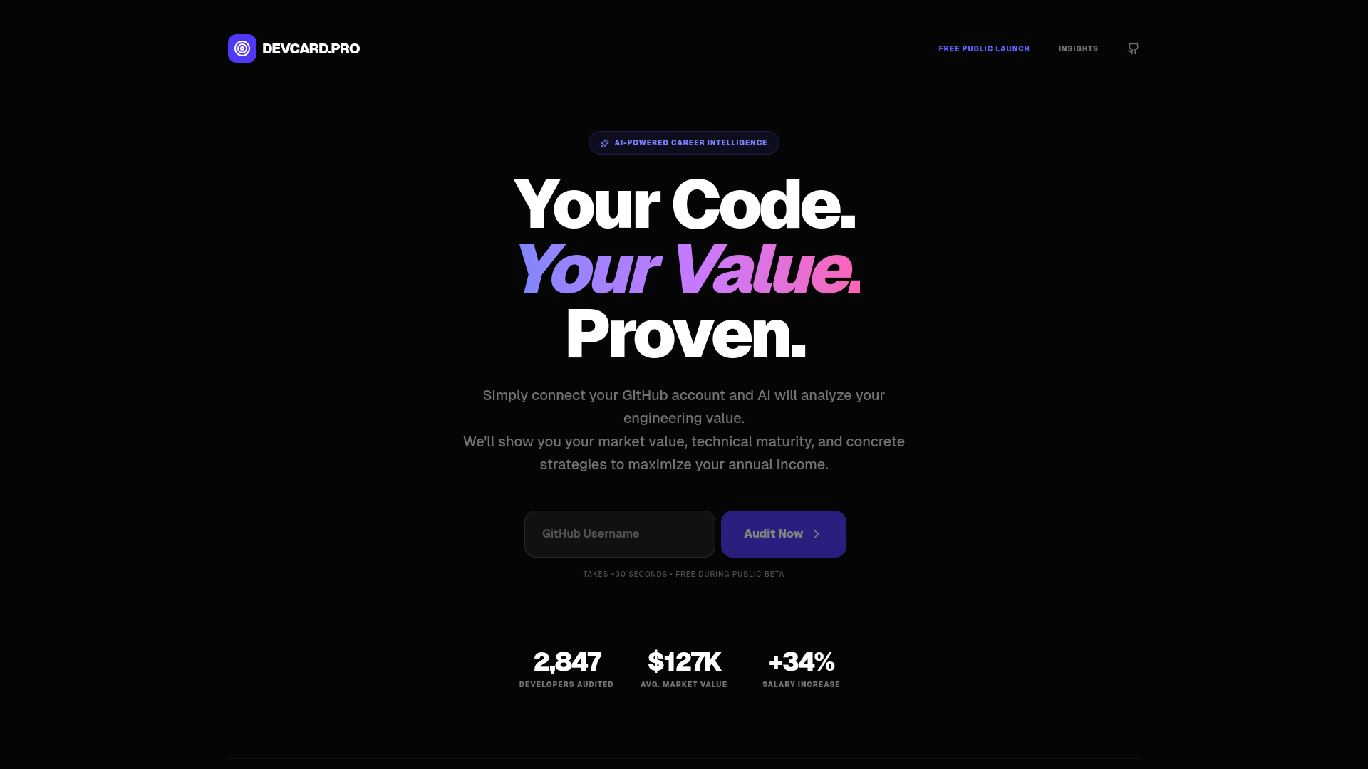 website screenshot of https://devcard-pro.pages.dev/