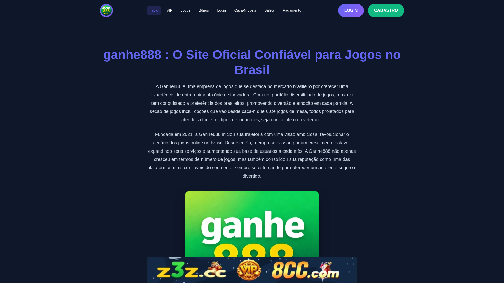 website screenshot of https://ganhe888so.com/