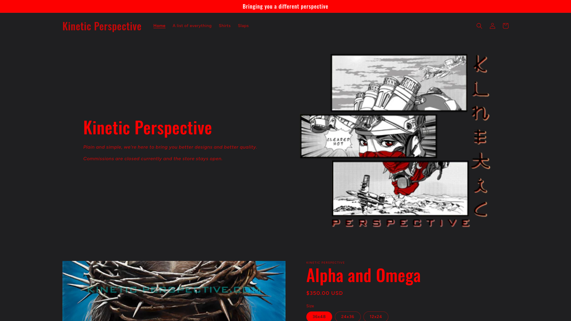 website screenshot of https://kinetic-perspective.com/