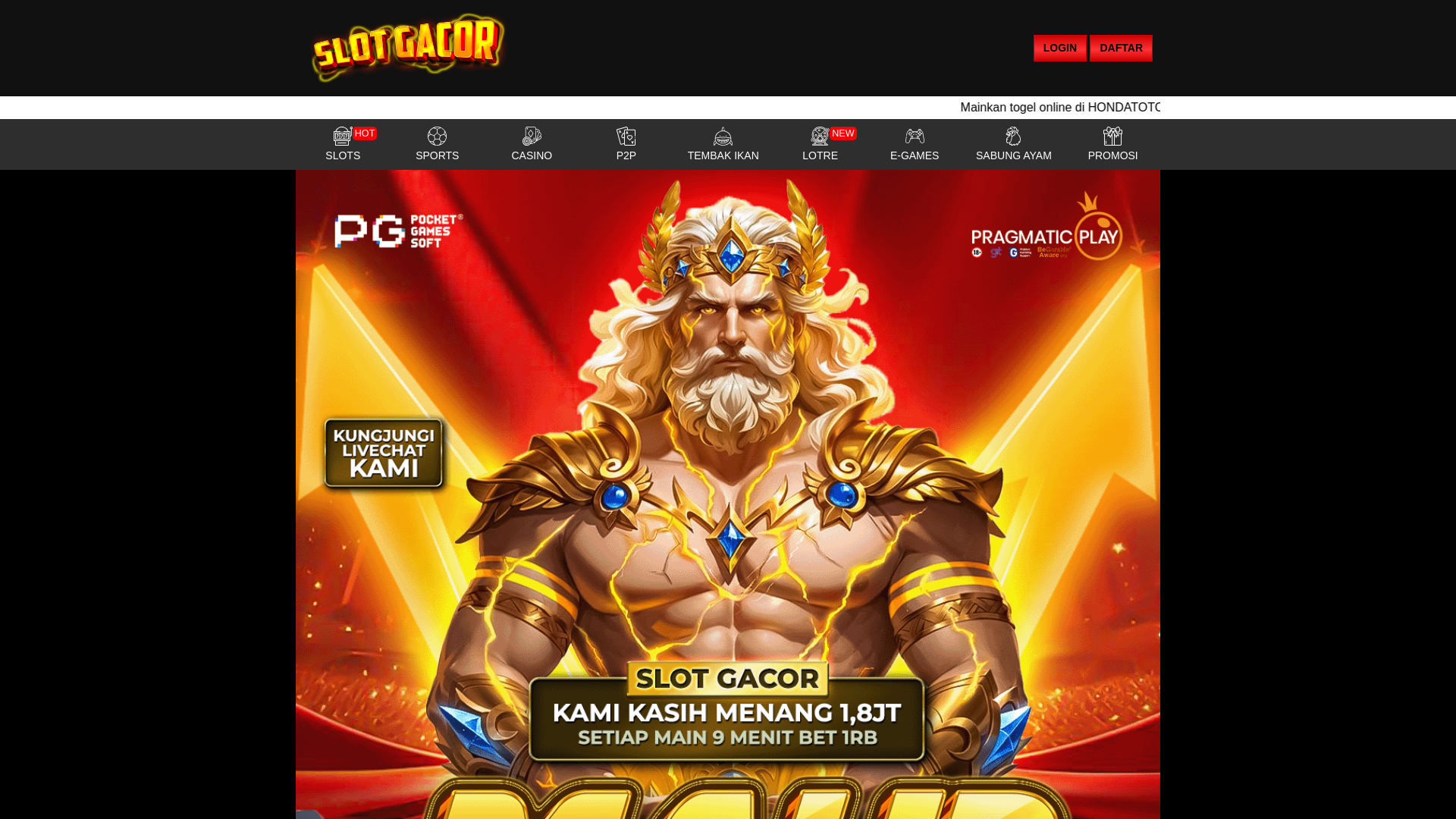 website screenshot of https://hondatoto99sio.site