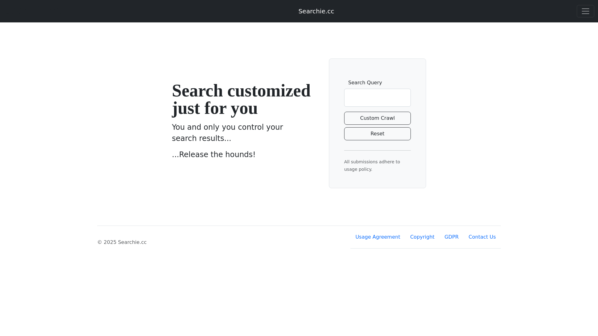 website screenshot of https://searchie.pages.dev/