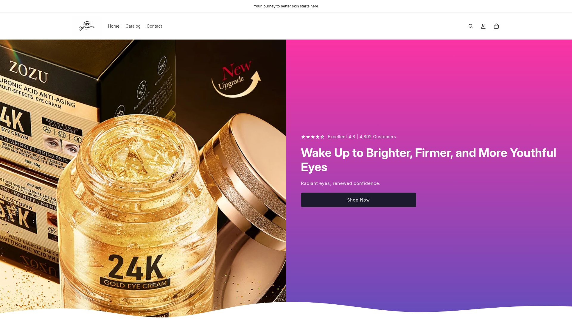 website screenshot of https://eyevanacare.com/