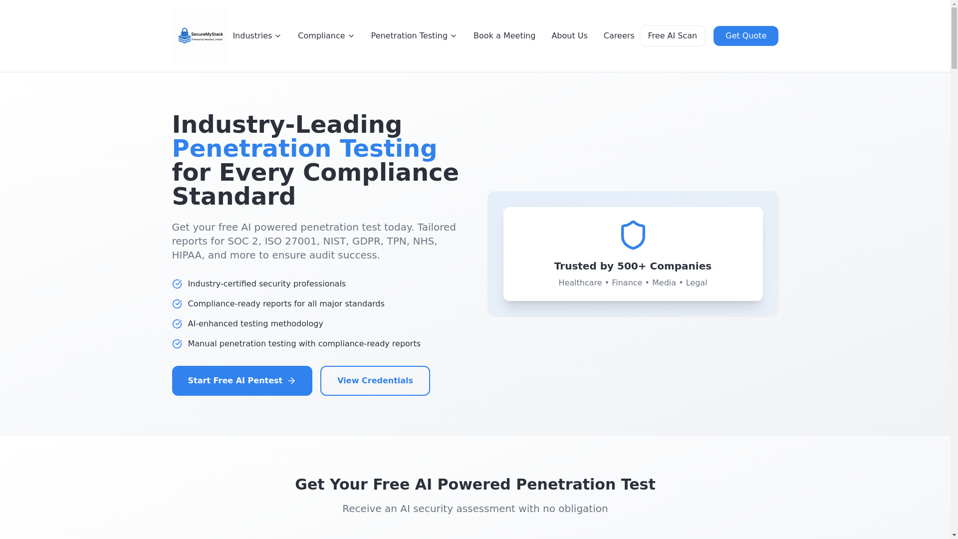 website screenshot of https://securemystack.xyz/