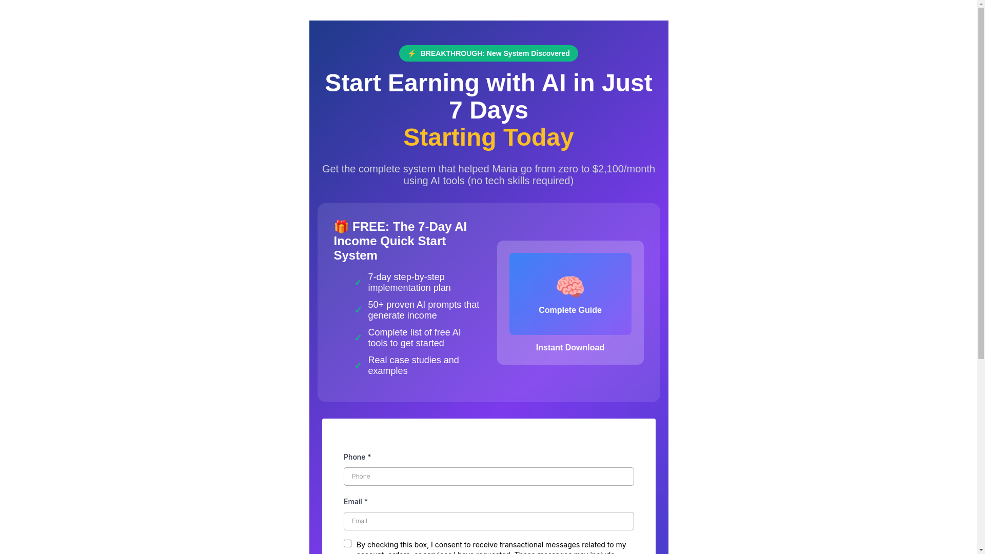 website screenshot of https://aiincomeblueprint.ai/