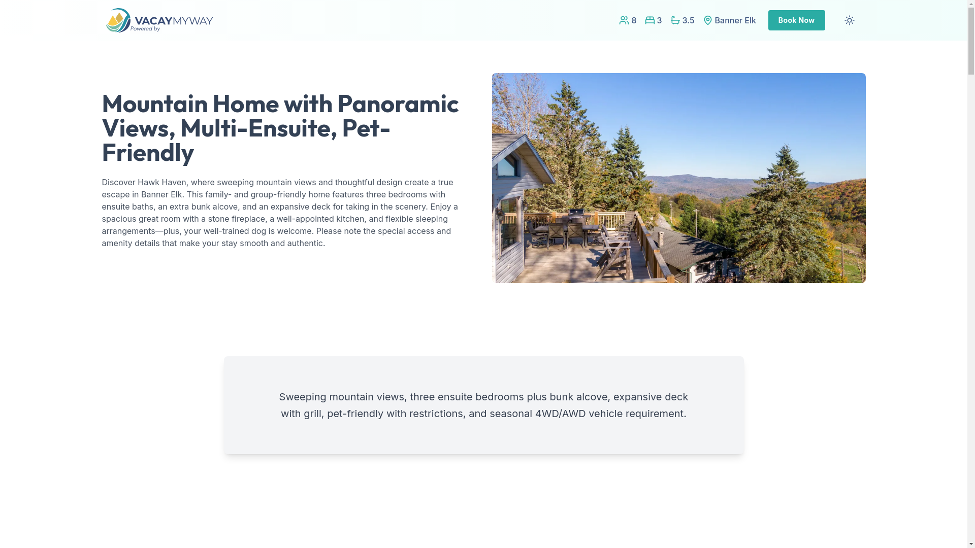 website screenshot of https://summitoverlook.house/