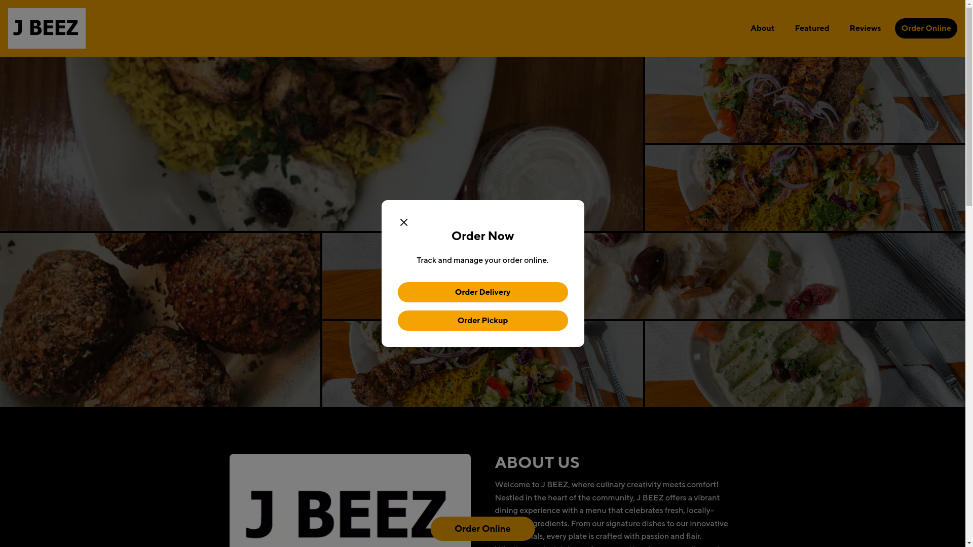 website screenshot of https://jbeezrestaurant.com/