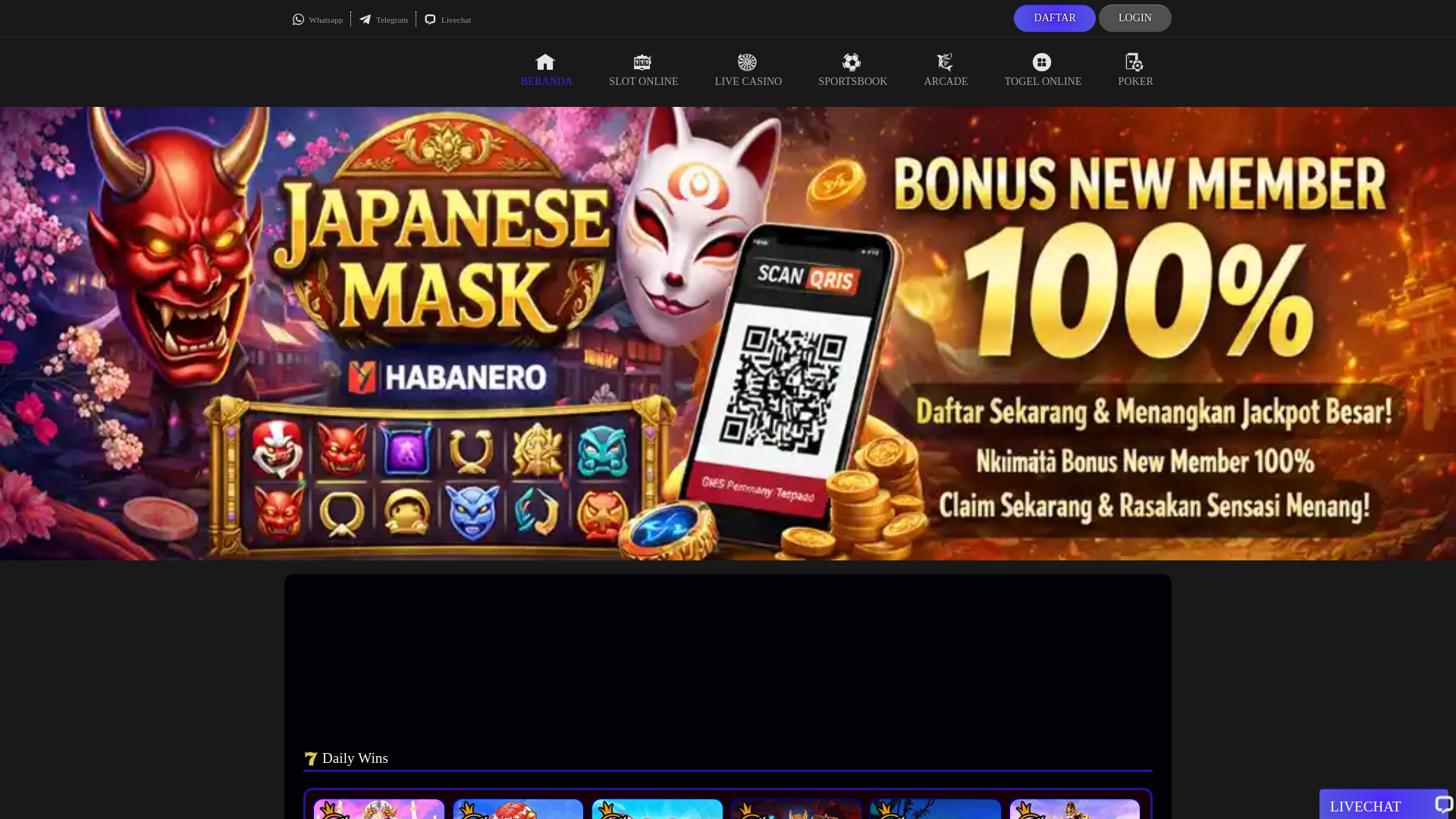 website screenshot of https://asia777daftar.com/