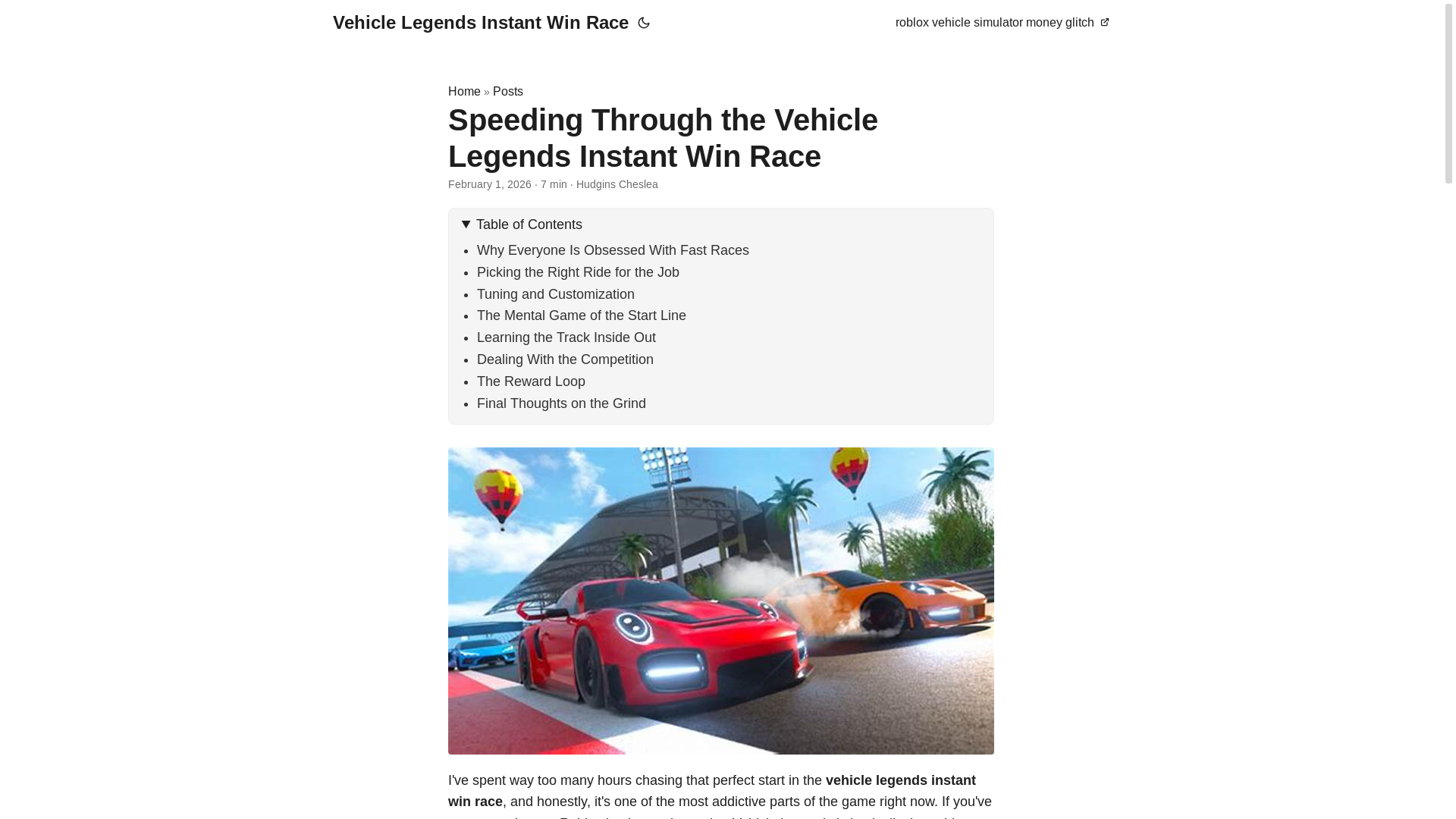 website screenshot of https://vehicle-legends-instant-win-race.pages.dev/