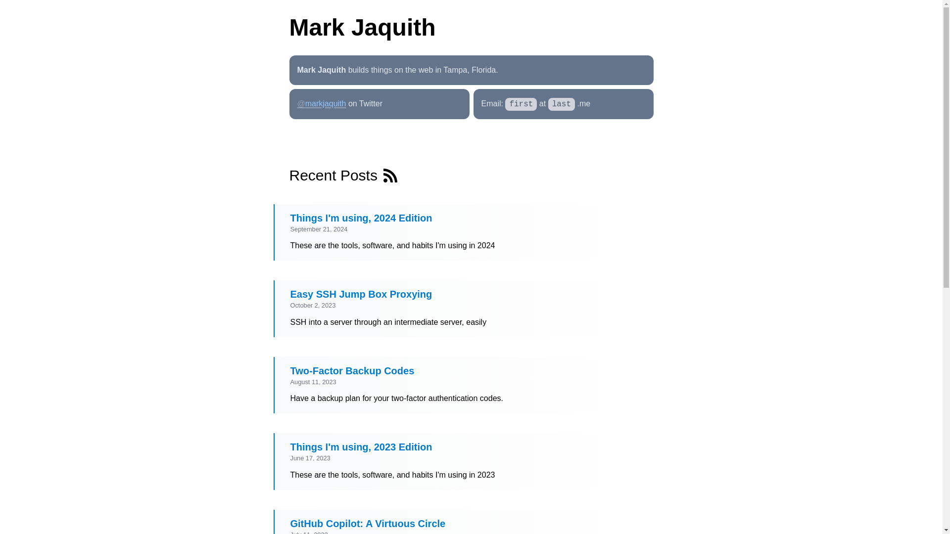 website screenshot of https://markjaquith-com.pages.dev/