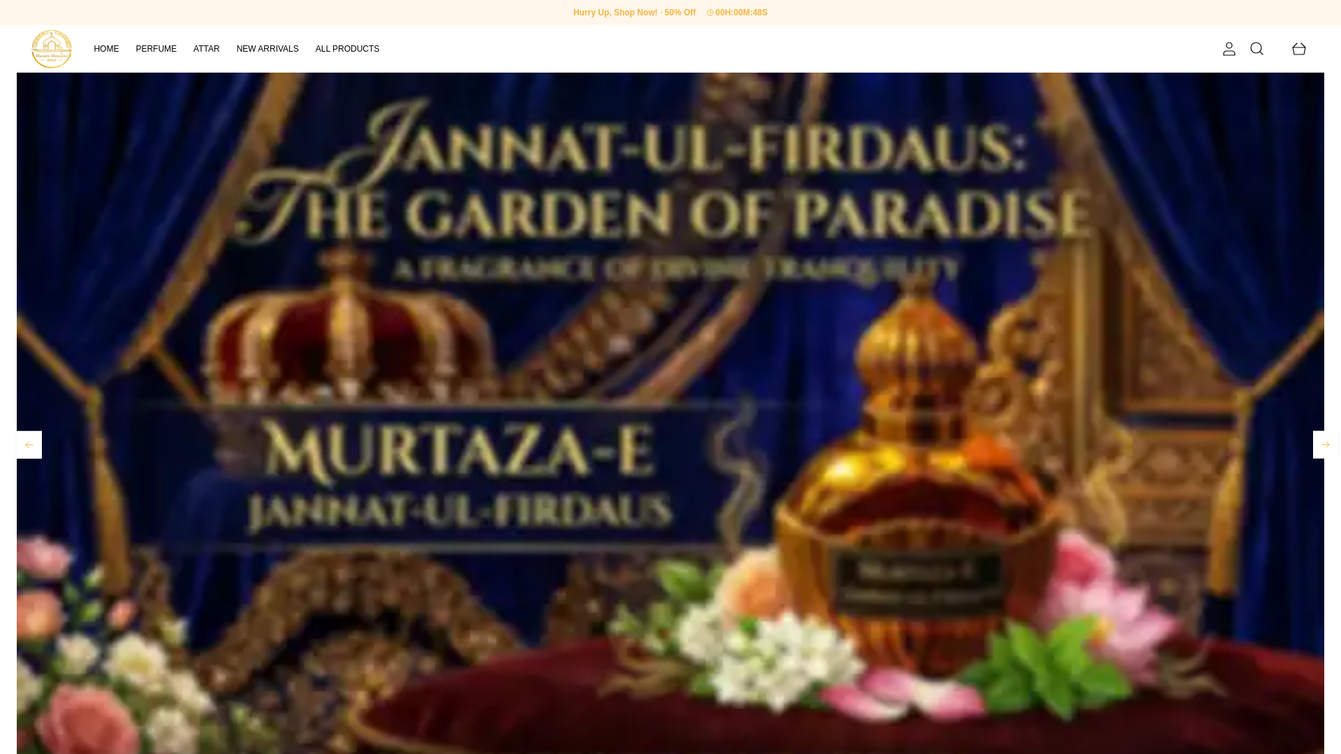 website screenshot of https://hasanihussainiattar.com/