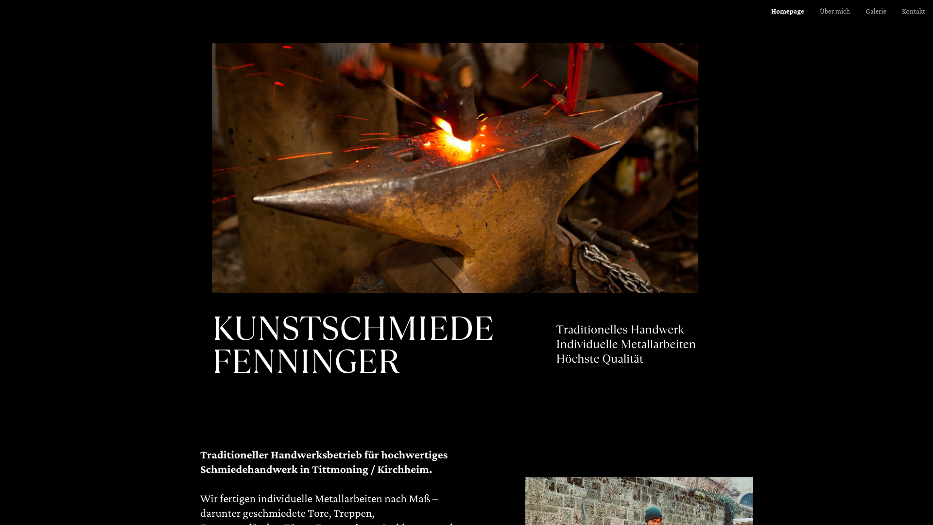 website screenshot of https://kunstschmiede-fenninger.de