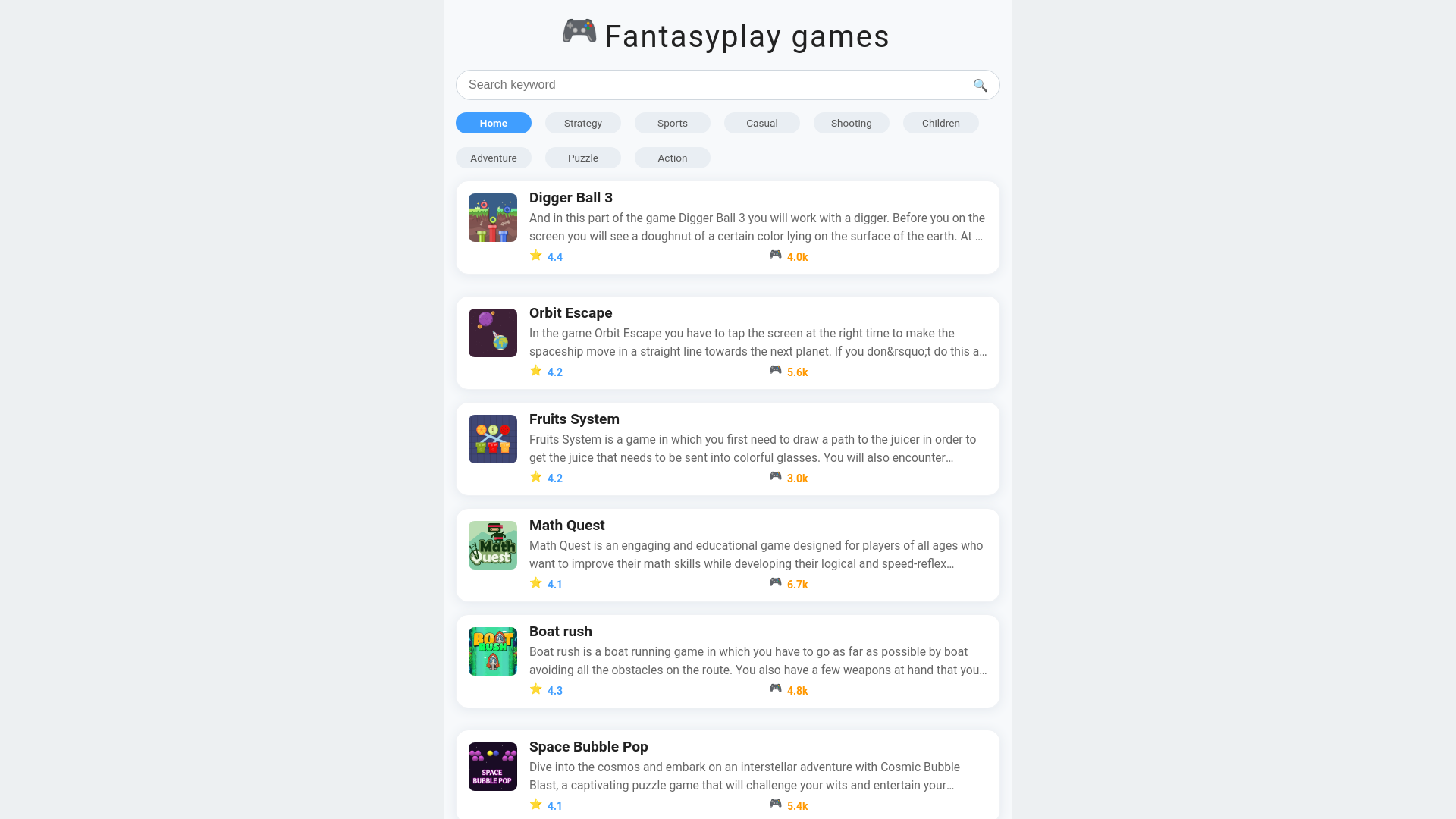 website screenshot of https://fantasyplay.top/