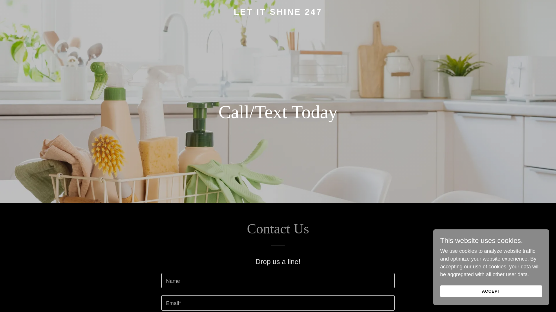 website screenshot of https://letitshine247.com
