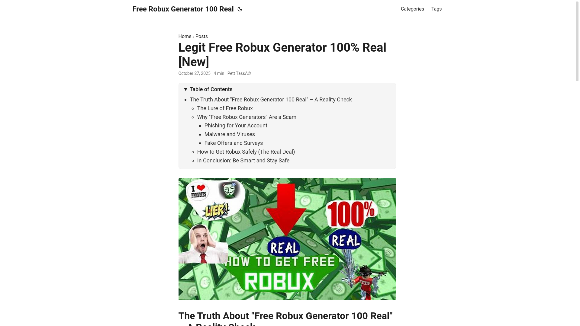 website screenshot of https://free-robux-generator-100-real.pages.dev/