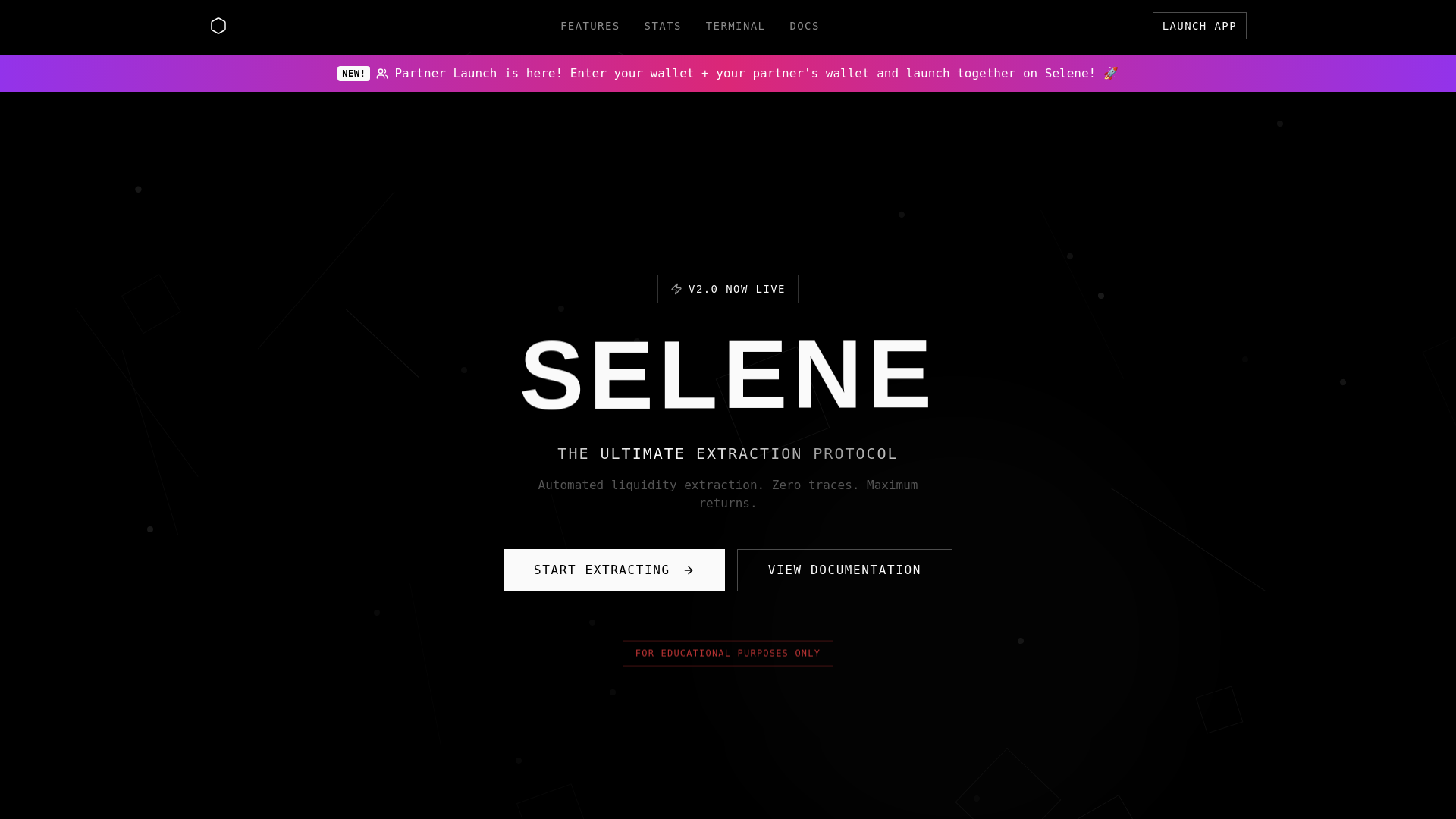 website screenshot of https://selenebot.com/