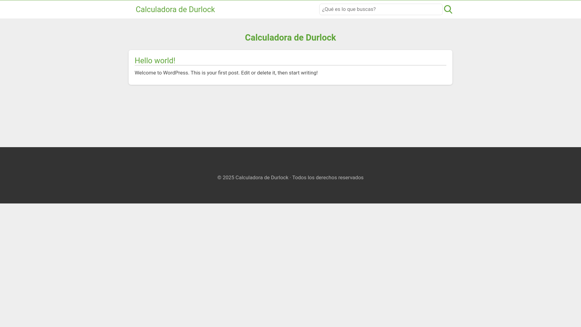 website screenshot of https://calculadoradurlock.com/