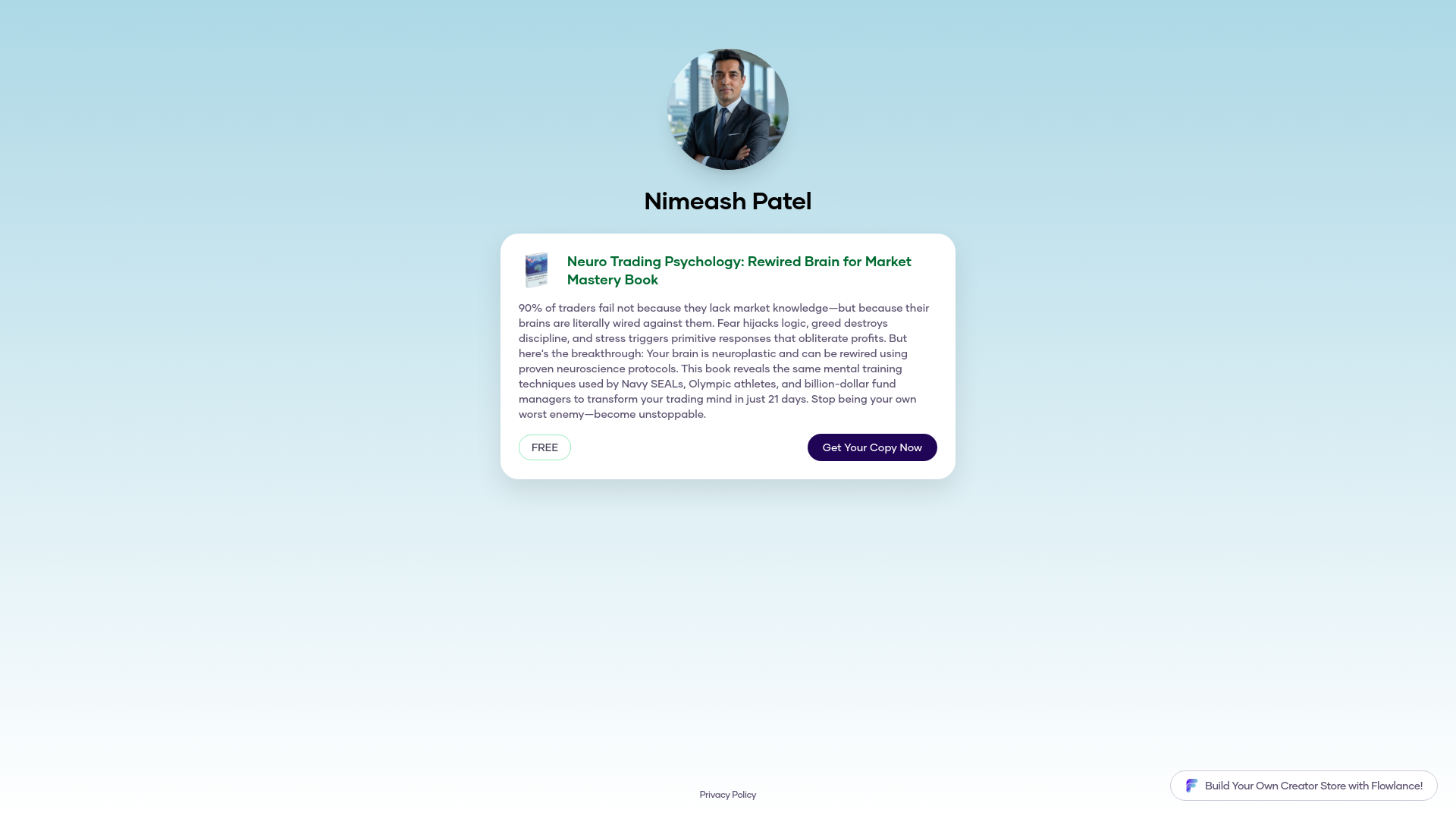website screenshot of https://neurotradingpsychologybook.com/