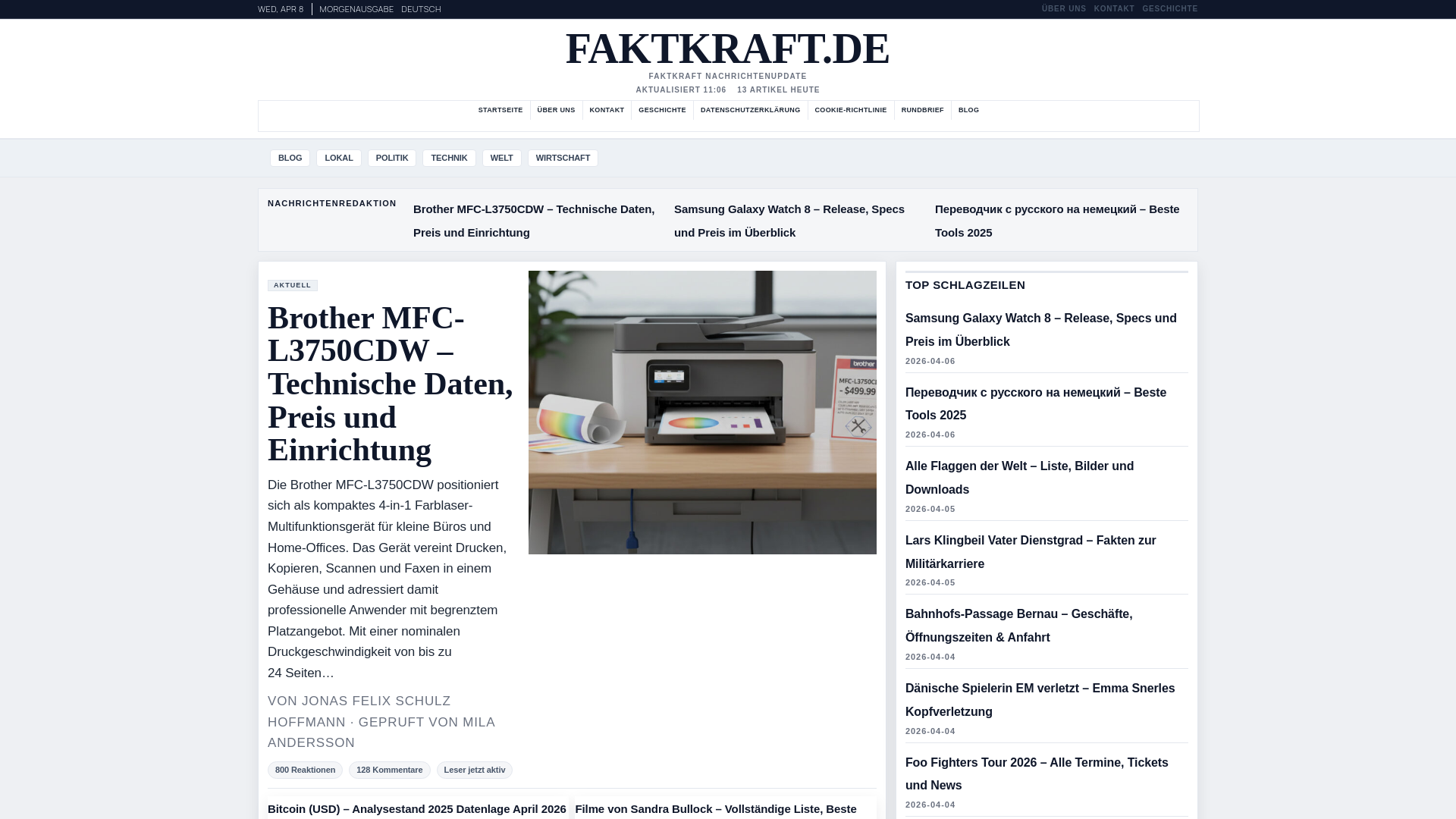 website screenshot of https://faktkraft.de/