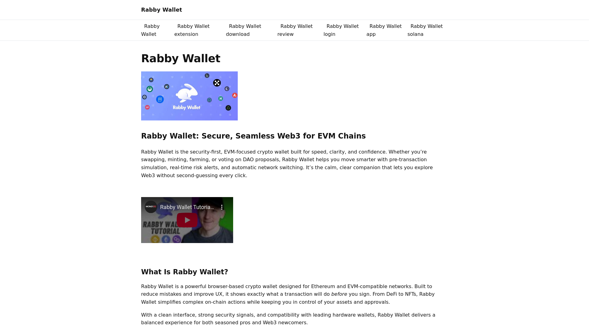 website screenshot of https://rabbywallet.to/