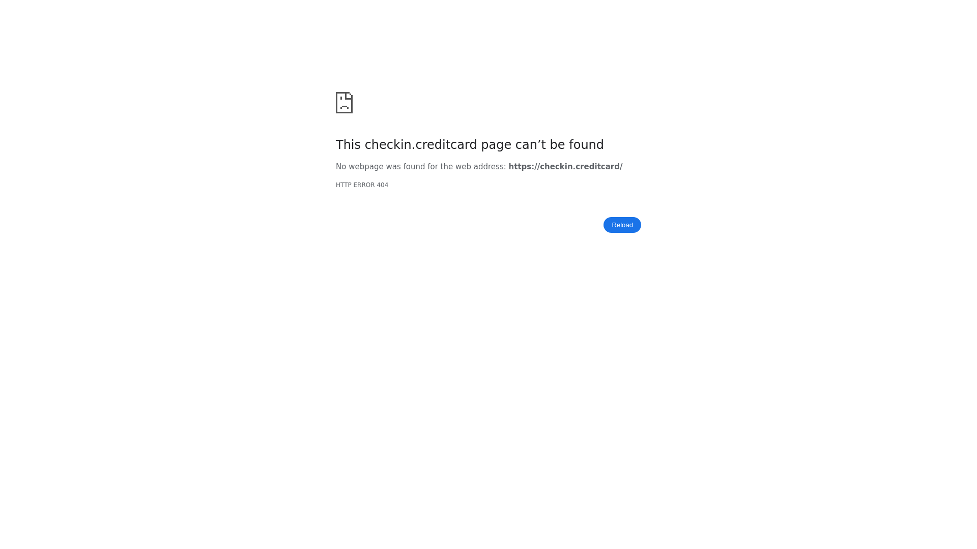 website screenshot of https://checkin.creditcard/