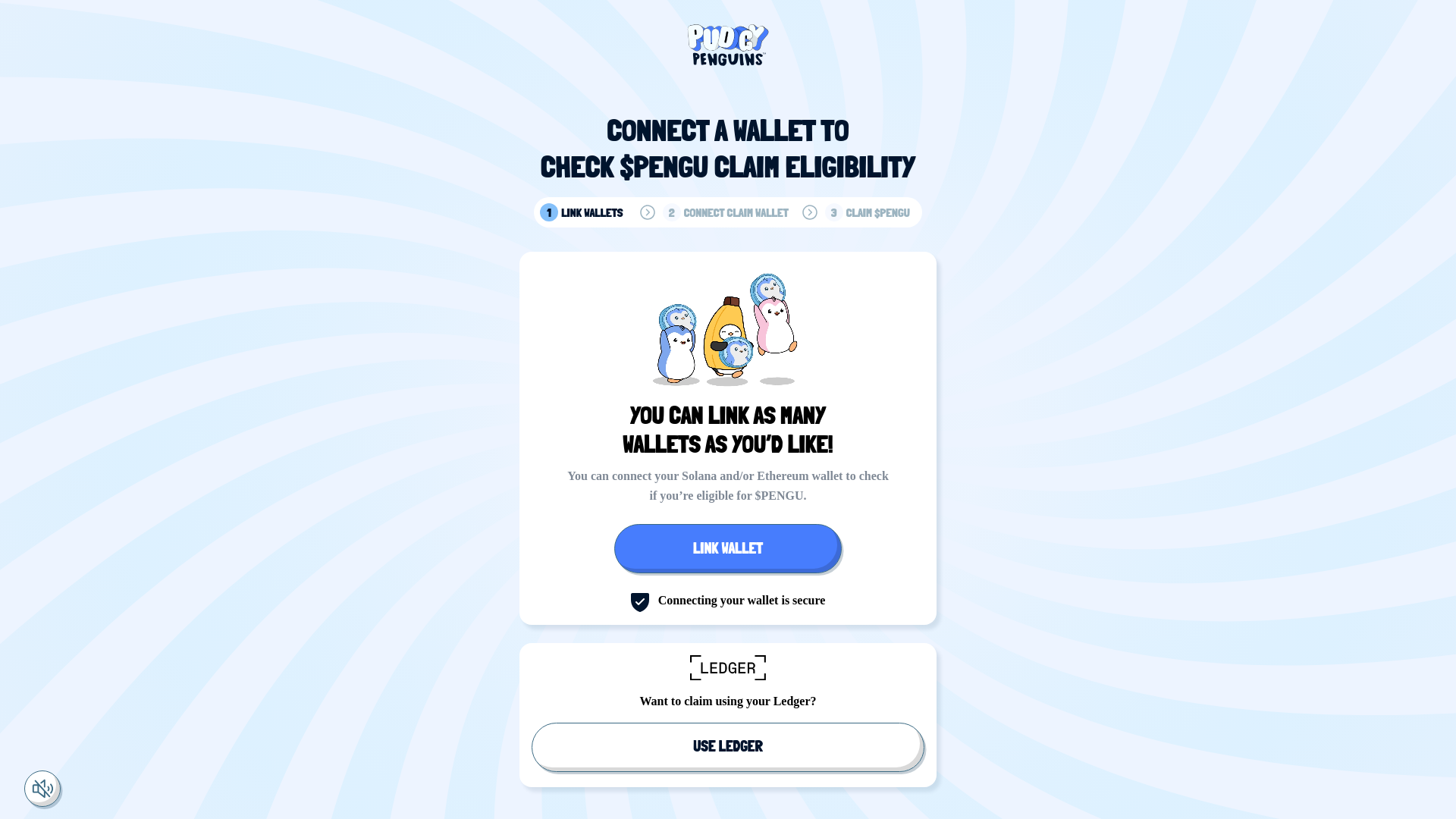 website screenshot of https://pudgy-claim.app
