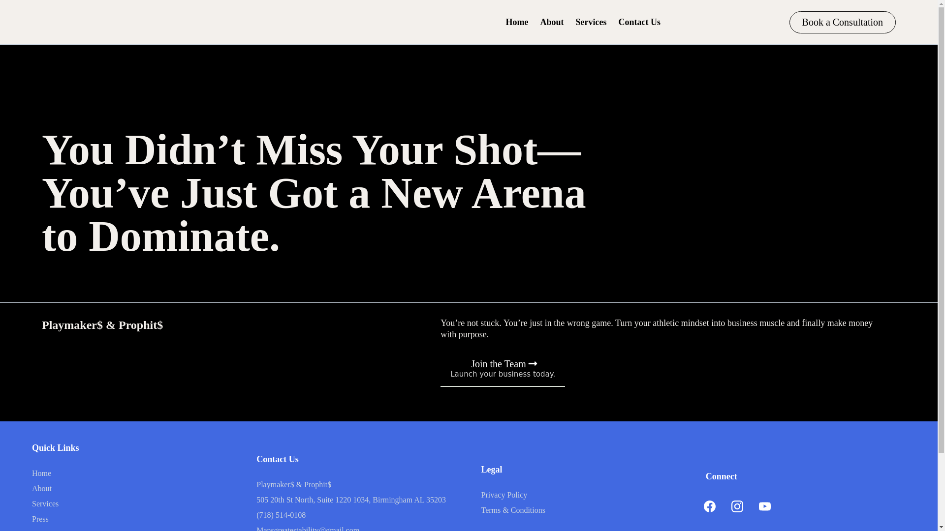 website screenshot of https://playmakersandprophits.com/
