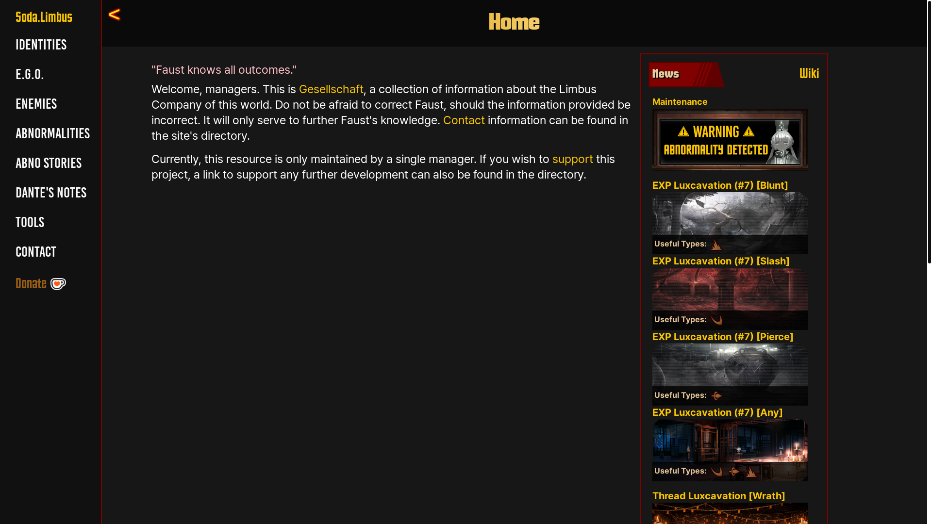 website screenshot of https://limbus-highon-gay.pages.dev/