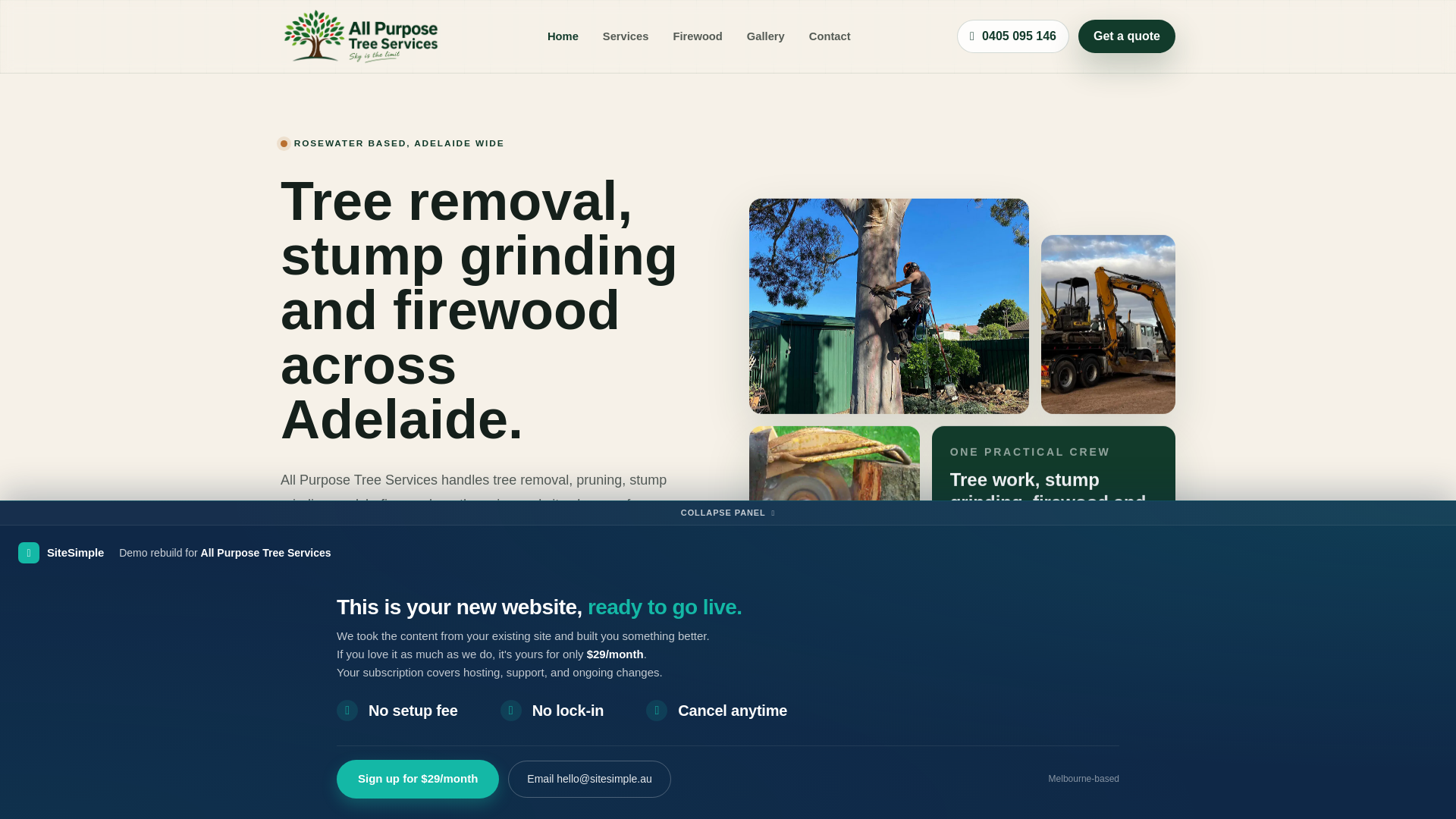 website screenshot of https://allpurposetrees-demo.pages.dev/