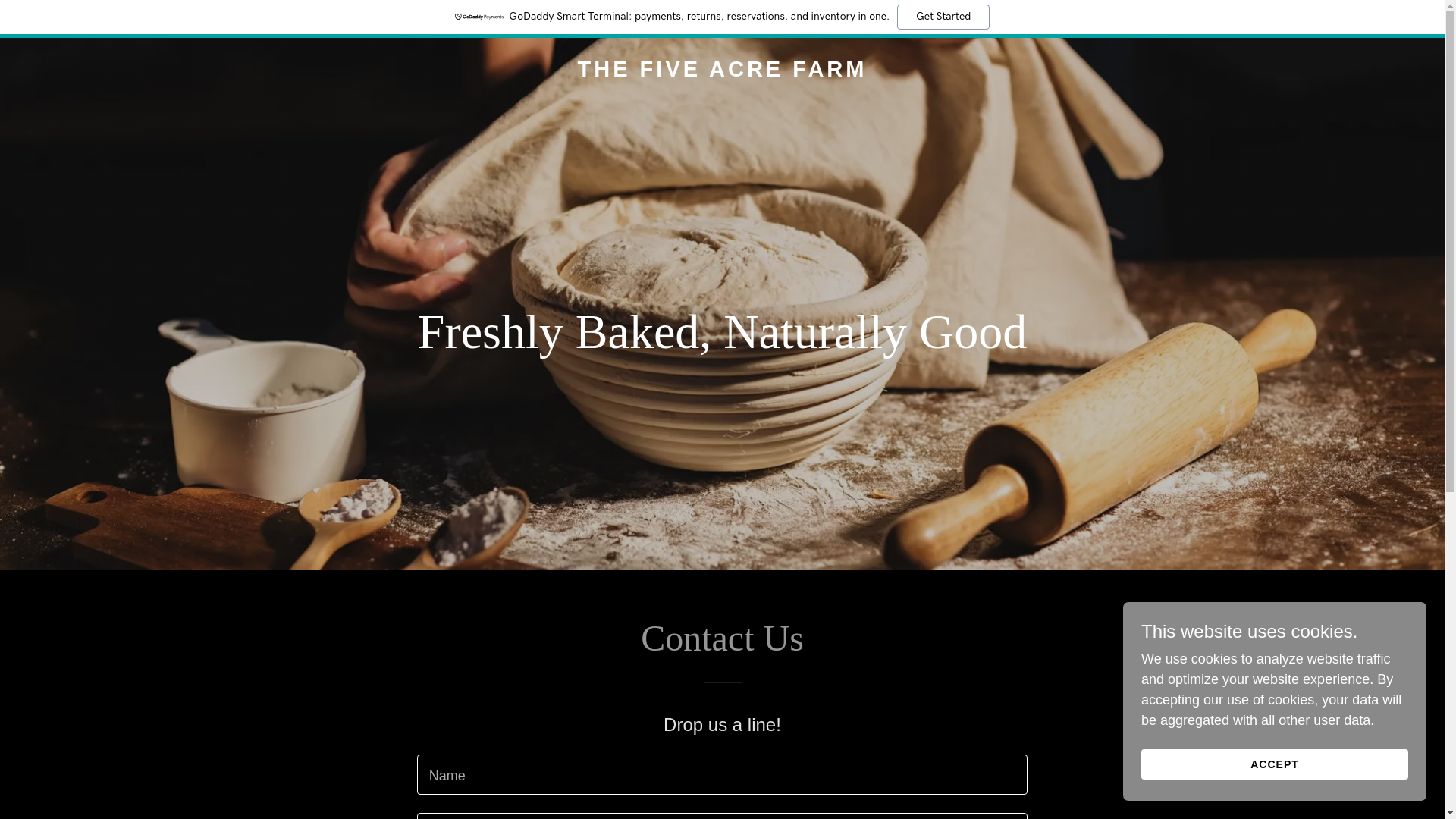website screenshot of https://thefiveacrefarm.ca/