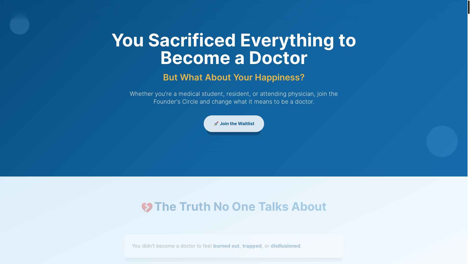 website screenshot of https://unhappydoctorsolution.com/
