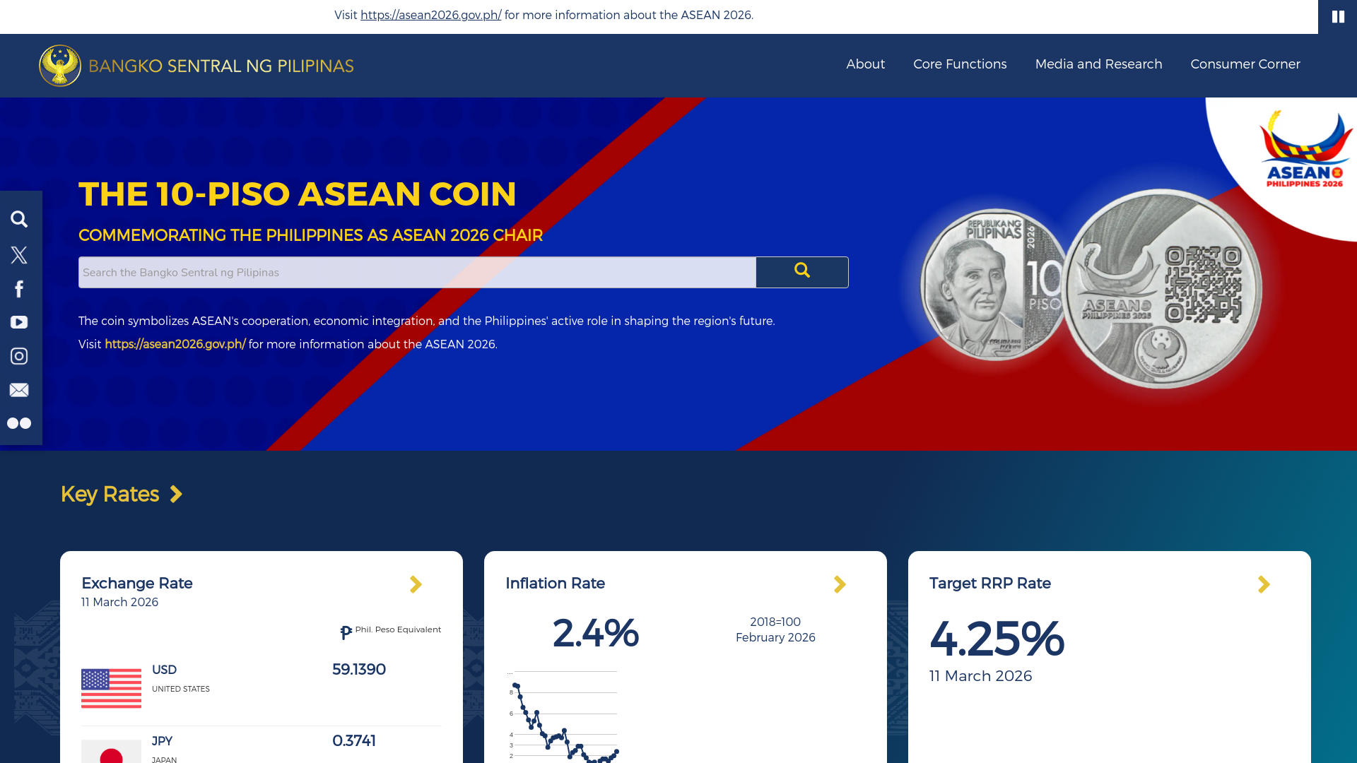 website screenshot of http://www.bsp.gov.ph/