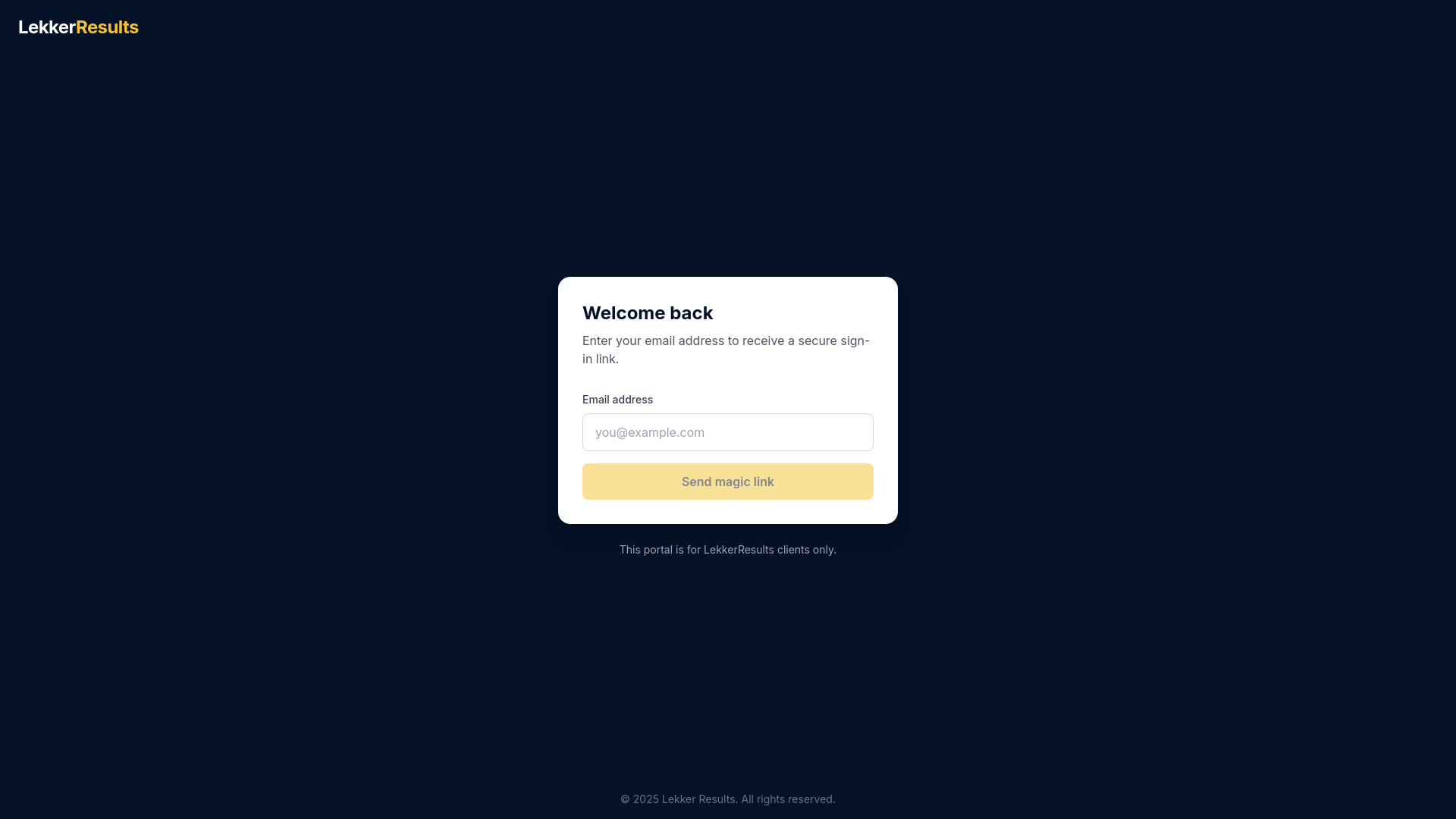website screenshot of https://lekkerresults-portal.pages.dev/
