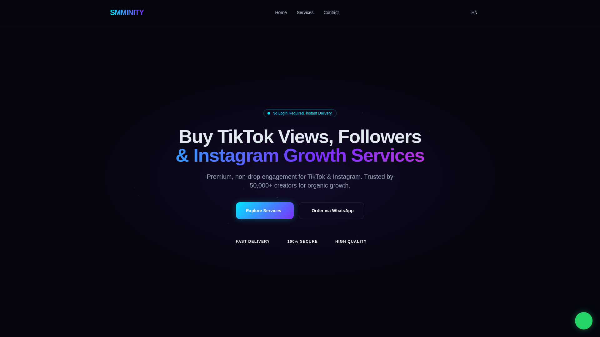 website screenshot of https://smminity.xyz/