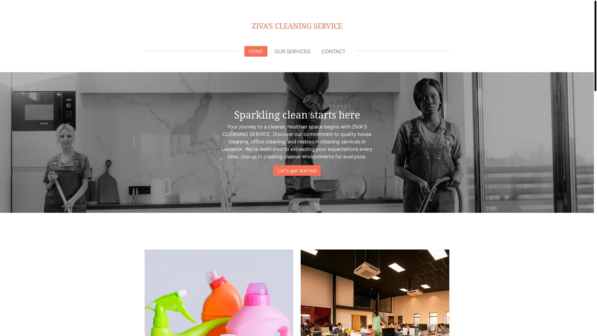 website screenshot of https://zivas-cleaning-service.com/