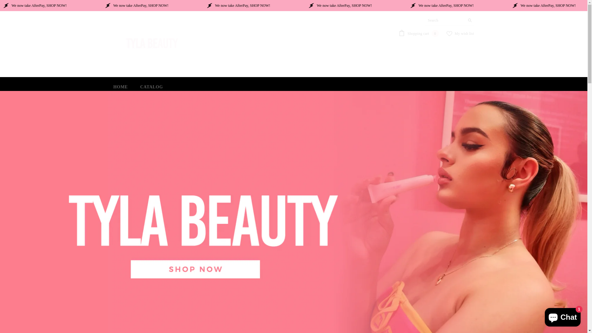 website screenshot of https://www.shoptyla.com/