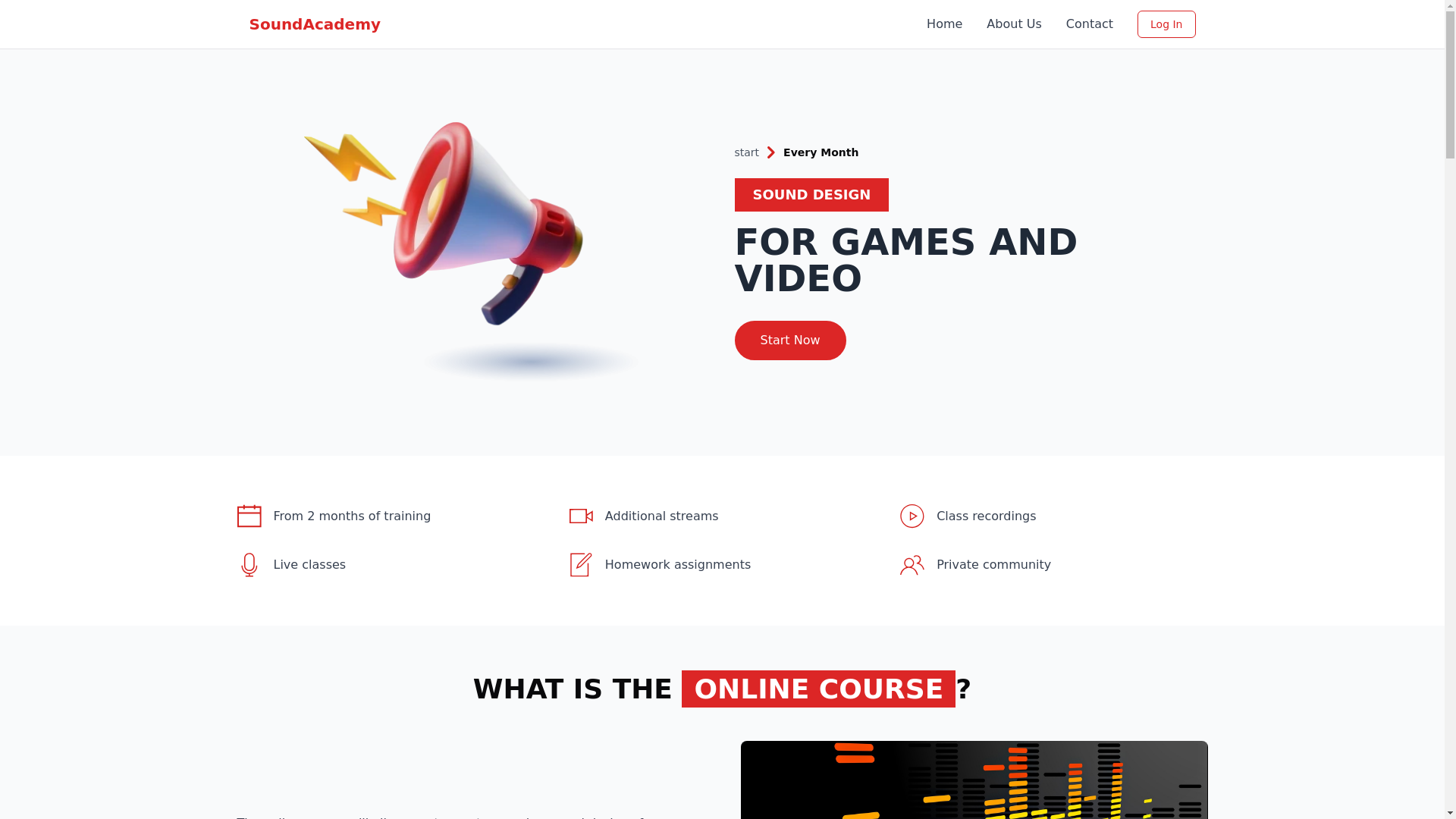 website screenshot of https://soundacademy.info/