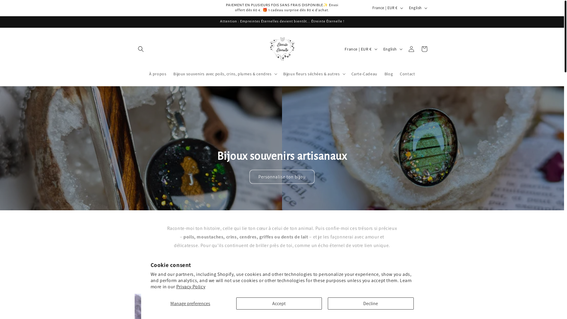 website screenshot of https://etreinte-eternelle.com/